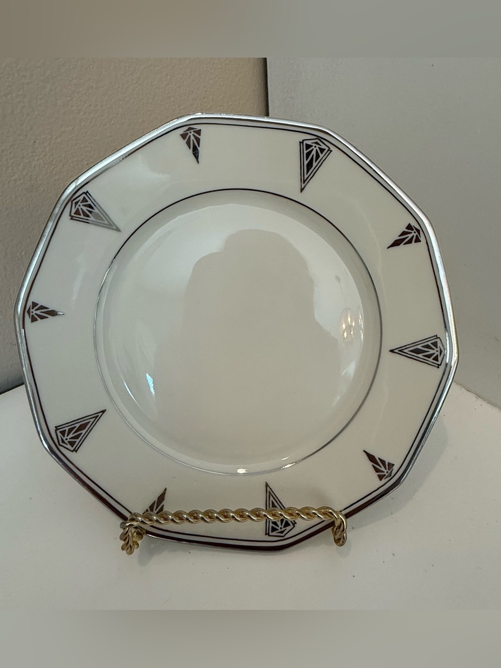 Community China Deauville Bavaria Bread Butter Plate 6.25” Art Deco Platinum